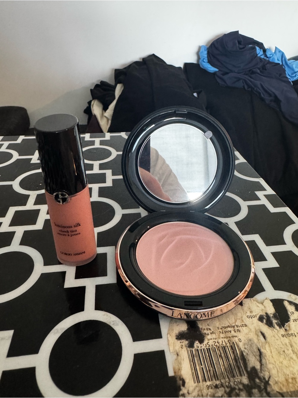 Lancôme Pink Pressed Powder Blush with Giorgio Armani Pink Cheek Tint